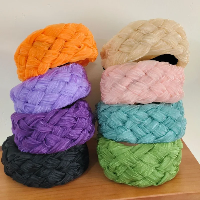 Summer New Organza Hairband for Women Candy Solid Color Hair Hoop Headband Wide Woven Braid Hair Bands Accessories Hair Clip
Summer New Organza Hairband for Women Candy Solid Color Hair Hoop Headband Wide Woven Braid Hair Bands Accessories Hair Clip