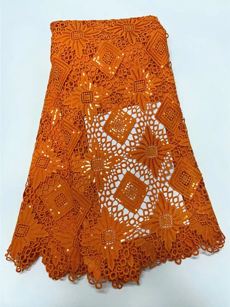 NRFG11 Orange Color African Guipure Cord Lace with Sequins,Top Class Embroidered Milk Silk Lace for Party/Wedding Dress!
NRFG11 Orange Color African Guipure Cord Lace with Sequins,Top Class Embroidered Milk Silk Lace for Party/Wedding Dress!