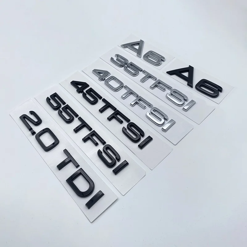 3D Letters Chrome Black Car Emblem ABS Rear Trunk Sticker Accessorie For A6 Series 4.2 TFSI TDI 2.0TDI 30TFSI 35TFSI 45TFSI Logo
3D Letters Chrome Black Car Emblem ABS Rear Trunk Sticker Accessorie For A6 Series 4.2 TFSI TDI 2.0TDI 30TFSI 35TFSI 45TFSI Logo