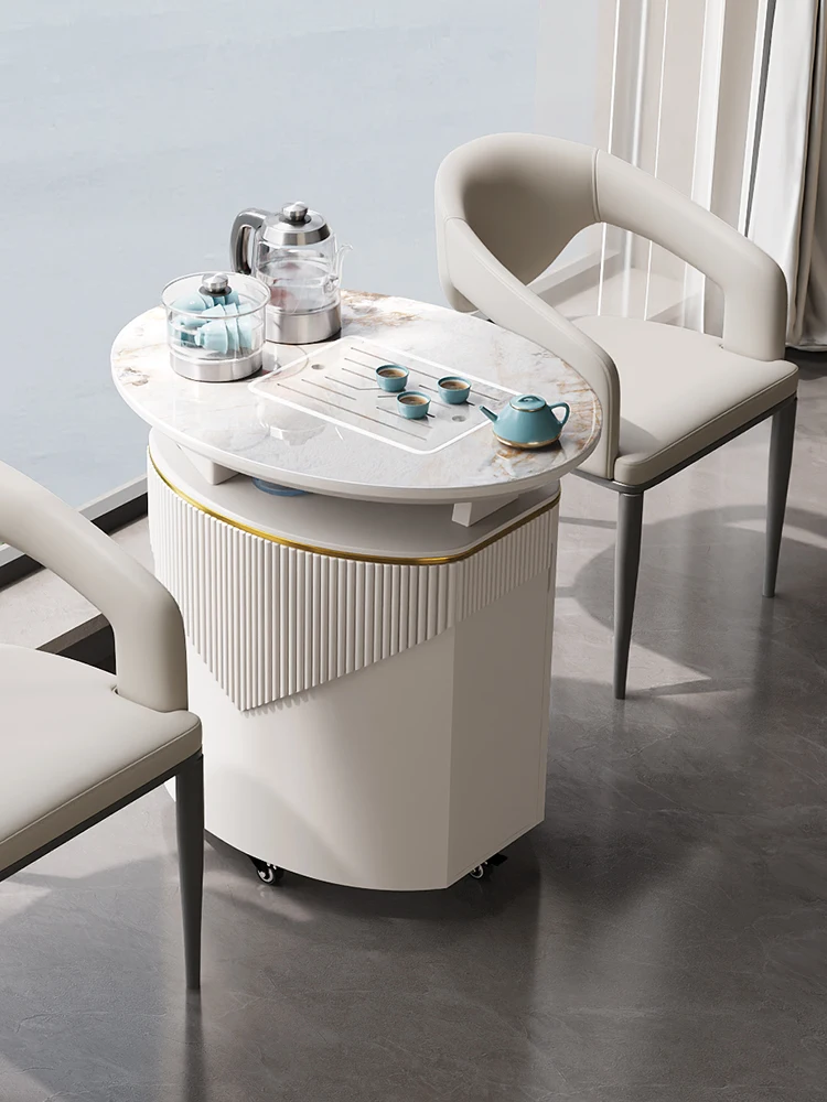 Balcony tea table and chair combination household small tea table light luxury modern high-end rock slab small apartment movable
Balcony tea table and chair combination household small tea table light luxury modern high-end rock slab small apartment movable