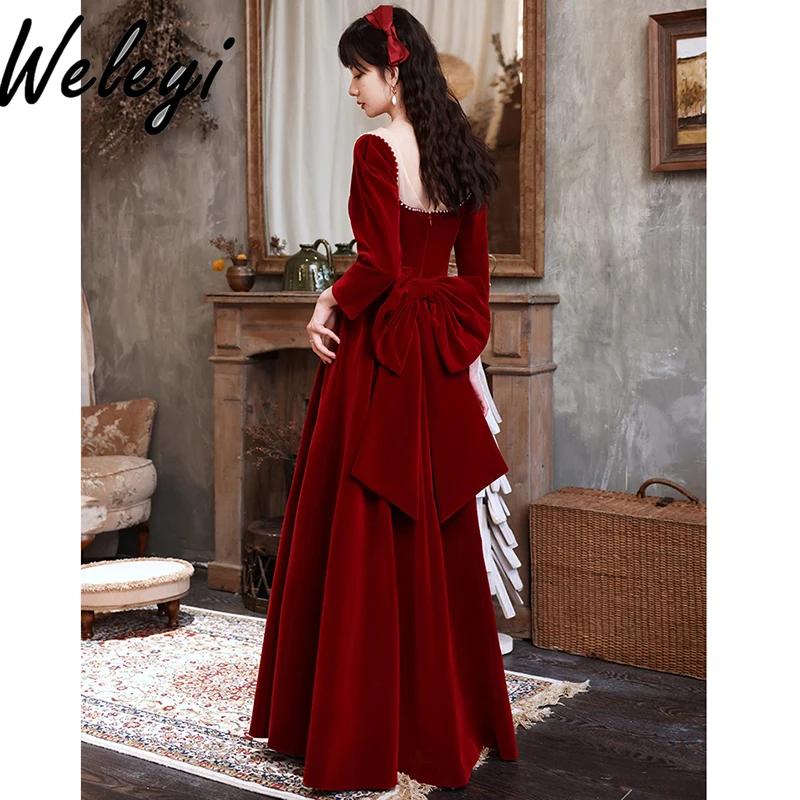 Velvet Burgundy Evening Long Dress for Women Party 2024 Winter New Clothing Vestidos Elegantes Para Mujer Beaded Dresses Ladies
Velvet Burgundy Evening Long Dress for Women Party 2024 Winter New Clothing Vestidos Elegantes Para Mujer Beaded Dresses Ladies