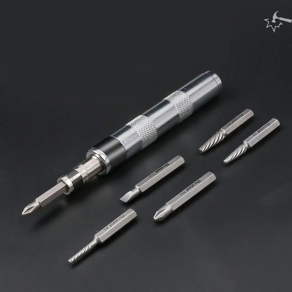 6 in1 Screwdriver Set 1/4 Inch Impact Drive High Hardness Impact Screwdriver Multi-purpose Steel Screw Extractor Bit Hand Tool