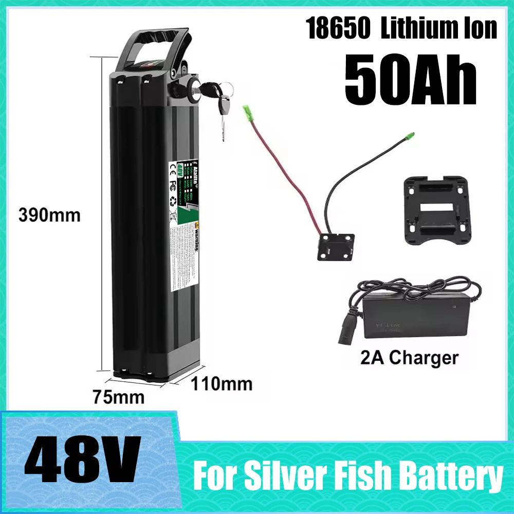 48V 20Ah-50Ah lithium battery pack, high capacity, for Silver Fish 250W-1000W motor, built-in BMS protection
48V 20Ah-50Ah lithium battery pack, high capacity, for Silver Fish 250W-1000W motor, built-in BMS protection