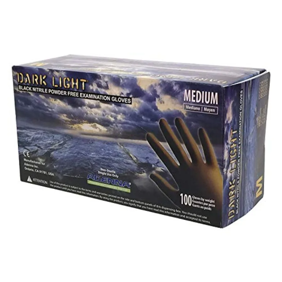 Dark Light 9 mil Nitrile Powder Free Exam Gloves Black X-Large 100 Count (Pack of 2)
Dark Light 9 mil Nitrile Powder Free Exam Gloves Black X-Large 100 Count (Pack of 2)