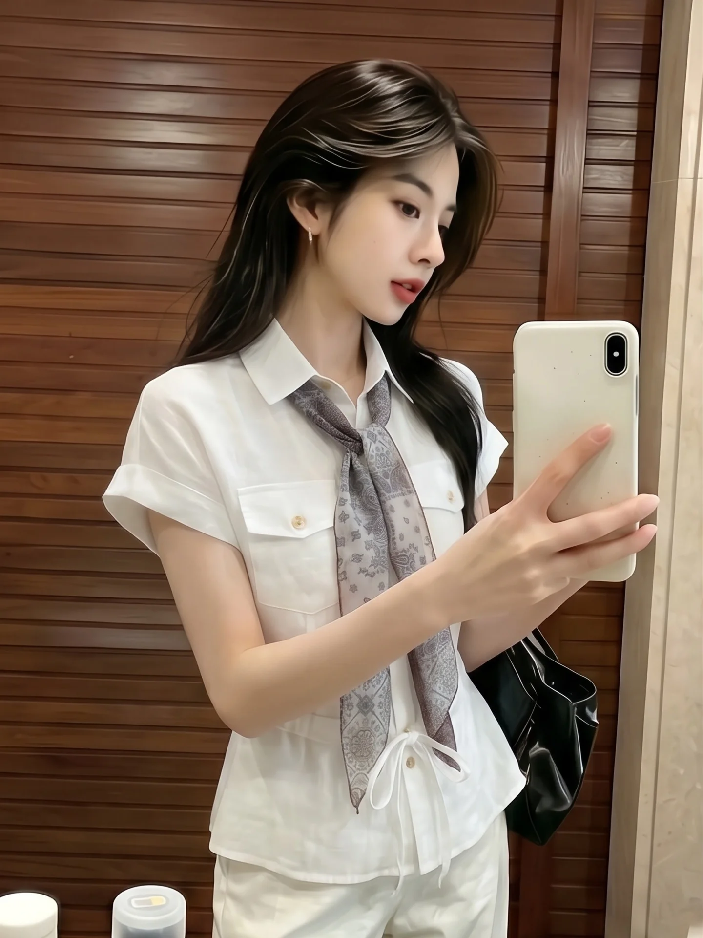 White Silk Scarf Tie Short Sleeve Shirt Women's Summer New Fashion Korean Style Short Model Small Shirt Top
White Silk Scarf Tie Short Sleeve Shirt Women's Summer New Fashion Korean Style Short Model Small Shirt Top