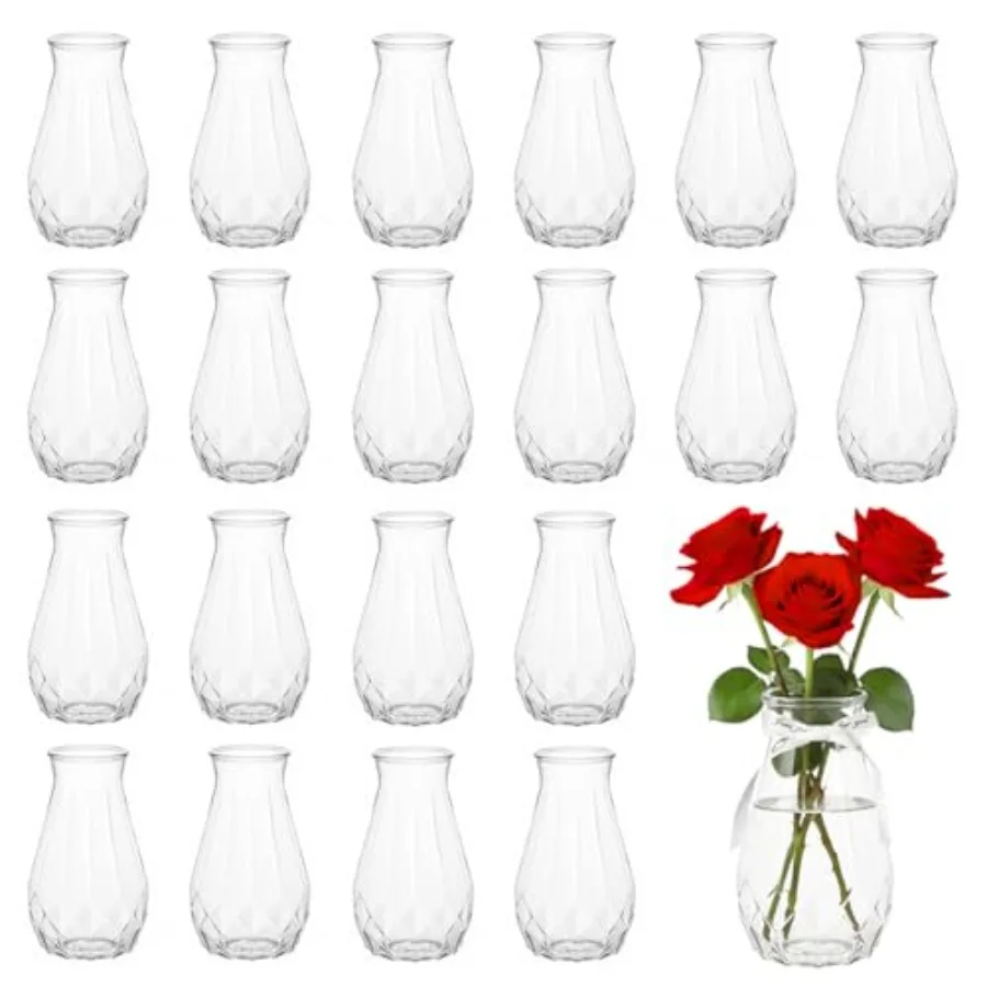 20 Pack Plastic Vases for Centerpiece, 6 Inch Small Clear Acrylic Vases with 1 Roll Wrapping Ribbon, Bulk Plastic Bud Vase for
20 Pack Plastic Vases for Centerpiece, 6 Inch Small Clear Acrylic Vases with 1 Roll Wrapping Ribbon, Bulk Plastic Bud Vase for