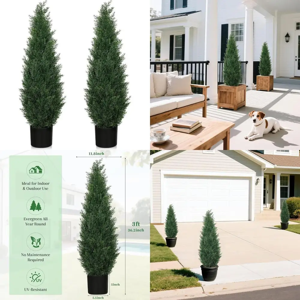 Устойчивые к УФ-излучению искусственные вечнозеленые кустарники для улицы, в горшках, для домашнего декора, набор из 2 штук
Устойчивые к УФ-излучению искусственные вечнозеленые кустарники для улицы, в горшках, для домашнего декора, набор из 2 штук