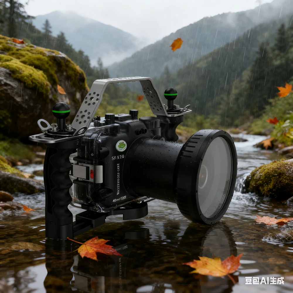Водонепроницаемый корпус Seafrogs для Fuji X-T50, оборудование для подводной фотографии, водонепроницаемый корпус камеры 40 м, совместимый с 9 объективами
Водонепроницаемый корпус Seafrogs для Fuji X-T50, оборудование для подводной фотографии, водонепроницаемый корпус камеры 40 м, совместимый с 9 объективами