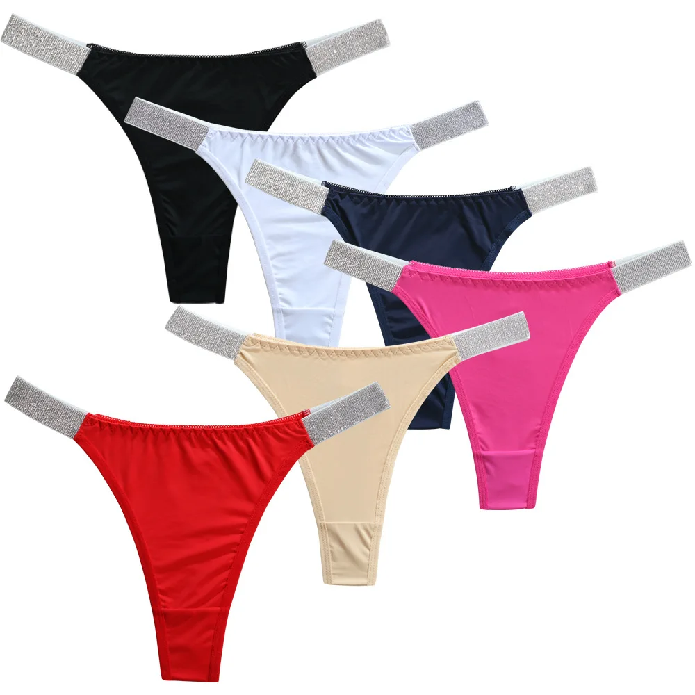 Women Sexy Thongs Letter Underwear Silver Thin Belt G-string Low Waist Female Briefs Shorts Fashion Triangle Panties
Women Sexy Thongs Letter Underwear Silver Thin Belt G-string Low Waist Female Briefs Shorts Fashion Triangle Panties