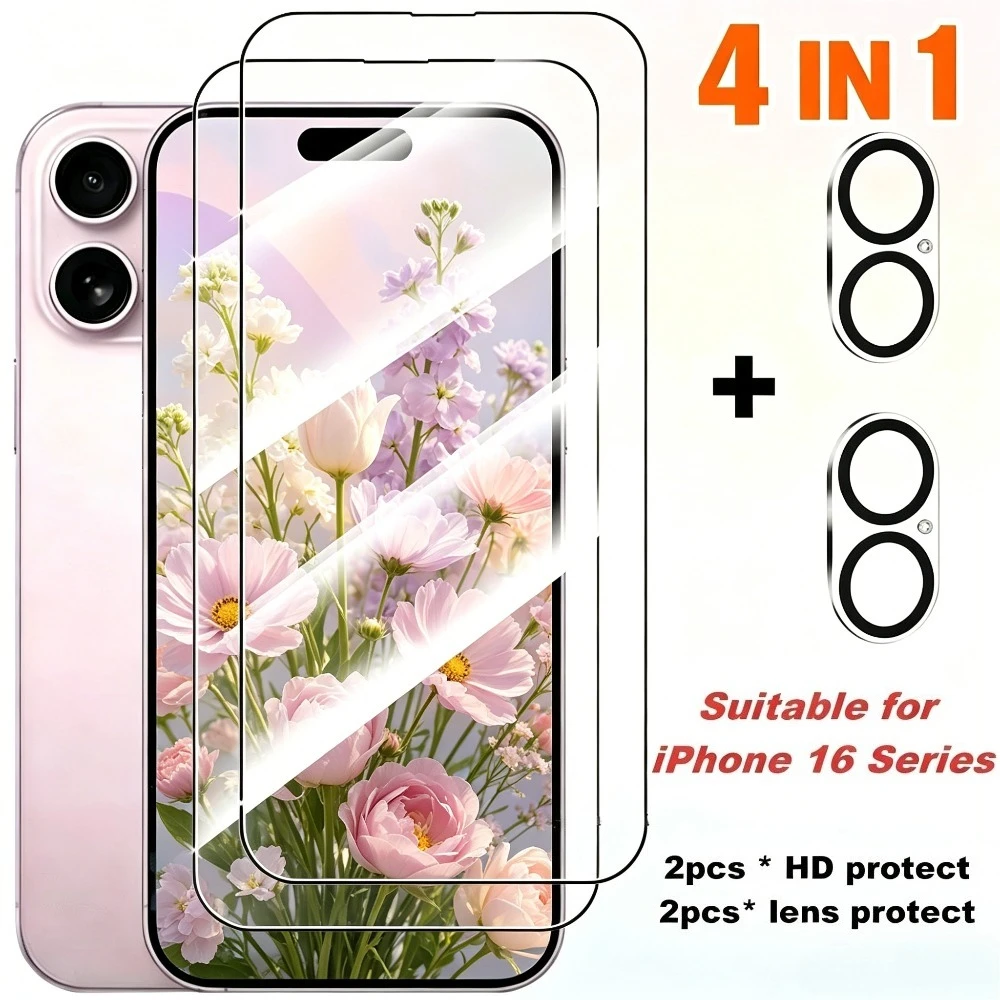 4-in-1 High Clear Screen Protector for iPhone 17 16 15 Pro Max 17e 16e Air Camera Lens Glass for iPhone 14 13 12 Pro 15 14 Plus
4-in-1 High Clear Screen Protector for iPhone 17 16 15 Pro Max 17e 16e Air Camera Lens Glass for iPhone 14 13 12 Pro 15 14 Plus