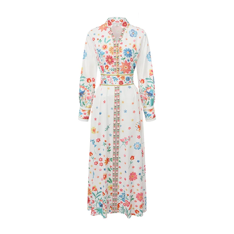Elegant Lace Floral Maxi Dress Long Sleeve Single-Breasted Shirt for Women Summer Autumn Evening Party Vestidos
Elegant Lace Floral Maxi Dress Long Sleeve Single-Breasted Shirt for Women Summer Autumn Evening Party Vestidos