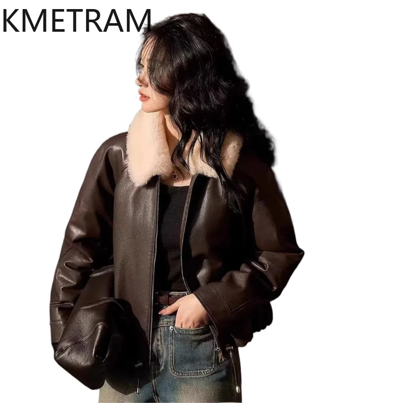 KMETRAM Genuine Sheepskin Puffer Jacket Detachable Wool Collar Down Jackets Casual Short Coat 2026 Winter Woman Clothing casaco
KMETRAM Genuine Sheepskin Puffer Jacket Detachable Wool Collar Down Jackets Casual Short Coat 2026 Winter Woman Clothing casaco