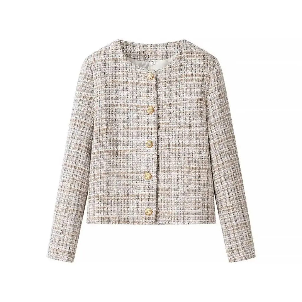Women's Fashion round Neck Long Sleeve Suit Jacket European American Style Decorative Breasted Winter Coat C92329
Women's Fashion round Neck Long Sleeve Suit Jacket European American Style Decorative Breasted Winter Coat C92329
