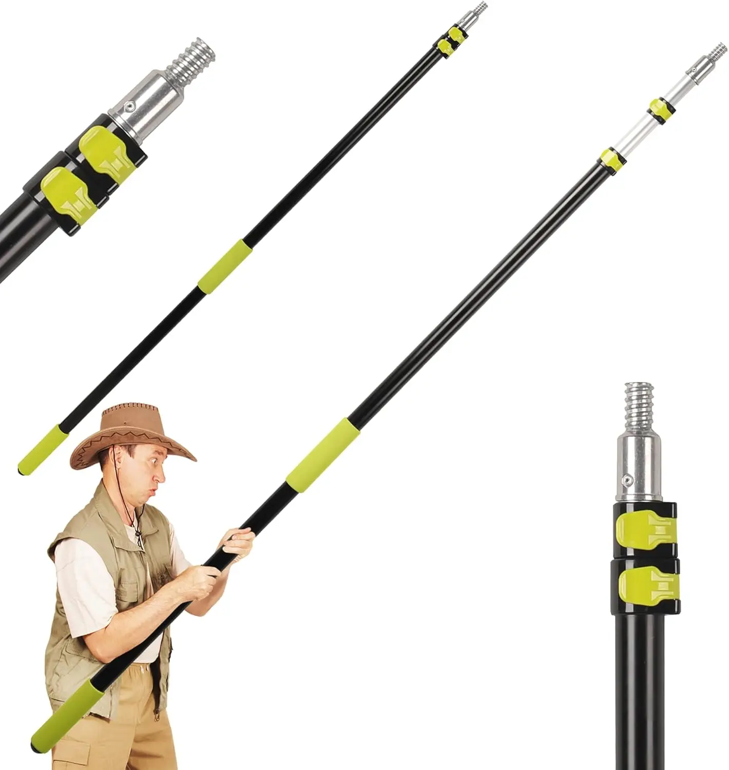 12ft Multi Purpose Telescopic Cleaning Pole High Reach Extension Pole Carbon Fiber / Aluminum with Interchangeable Attachments
12ft Multi Purpose Telescopic Cleaning Pole High Reach Extension Pole Carbon Fiber / Aluminum with Interchangeable Attachments