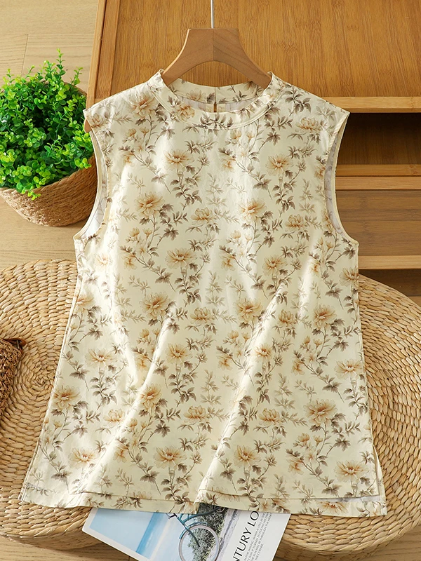 Retro Floral Print Loose Fit Tank Top Sleeveless round Neck Side Slit Large Size Women's Casual Comfortable Cotton Blend Summ...
Retro Floral Print Loose Fit Tank Top Sleeveless round Neck Side Slit Large Size Women's Casual Comfortable Cotton Blend Summ...