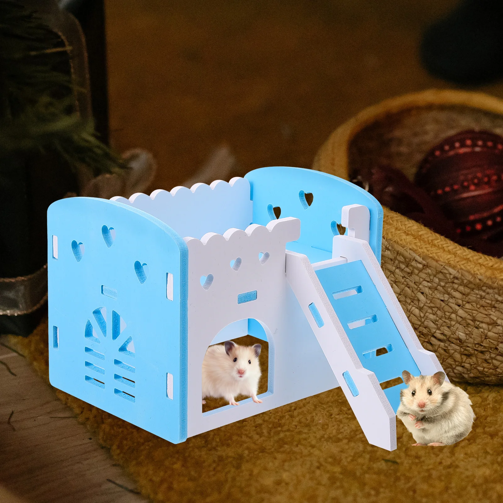 PVC Hamster House Blue Decorative Hideout Cage Climbing Frame Pet Playhouse Durable Strong Safe Privacy Space Tunnel Toy Small
PVC Hamster House Blue Decorative Hideout Cage Climbing Frame Pet Playhouse Durable Strong Safe Privacy Space Tunnel Toy Small