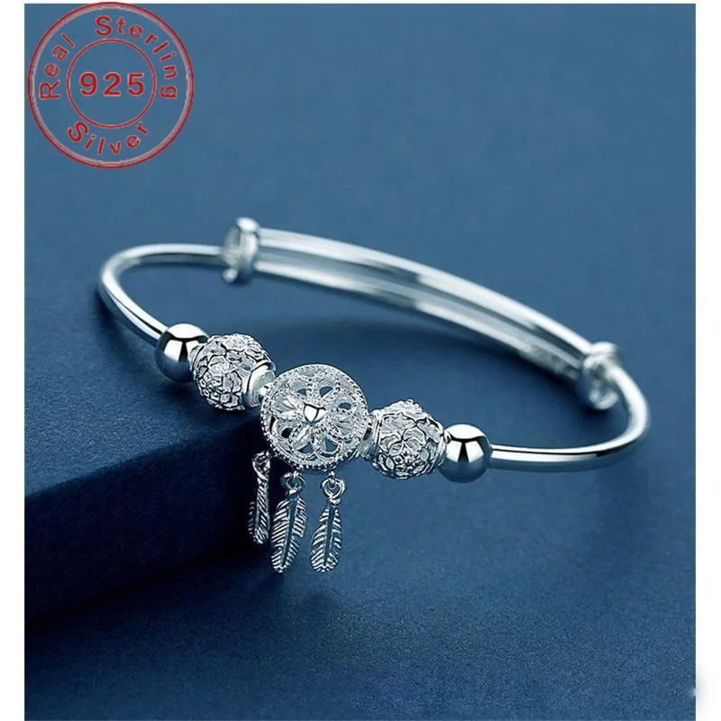 925 Silver Dreamcatcher Bracelet Young Vintage Style Feather Tassel Push Pull Open Bracelet Hot Sale Top1
925 Silver Dreamcatcher Bracelet Young Vintage Style Feather Tassel Push Pull Open Bracelet Hot Sale Top1