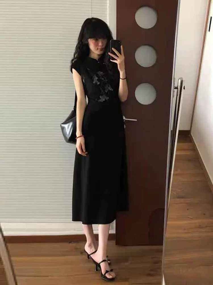 Новое китайское платье Ципао Dr с принтом для похудения, винтажное элитное сенсационное платье средней длины с красивым дизайном 
Новое китайское платье Ципао Dr с принтом для похудения, винтажное элитное сенсационное платье средней длины с красивым дизайном