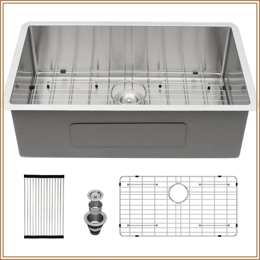 30 Inch Undermount Kitchen Sink, 16 Gauge Stainless Steel Single Bowl, 30x18x10 Inch, Round Corner
30 Inch Undermount Kitchen Sink, 16 Gauge Stainless Steel Single Bowl, 30x18x10 Inch, Round Corner