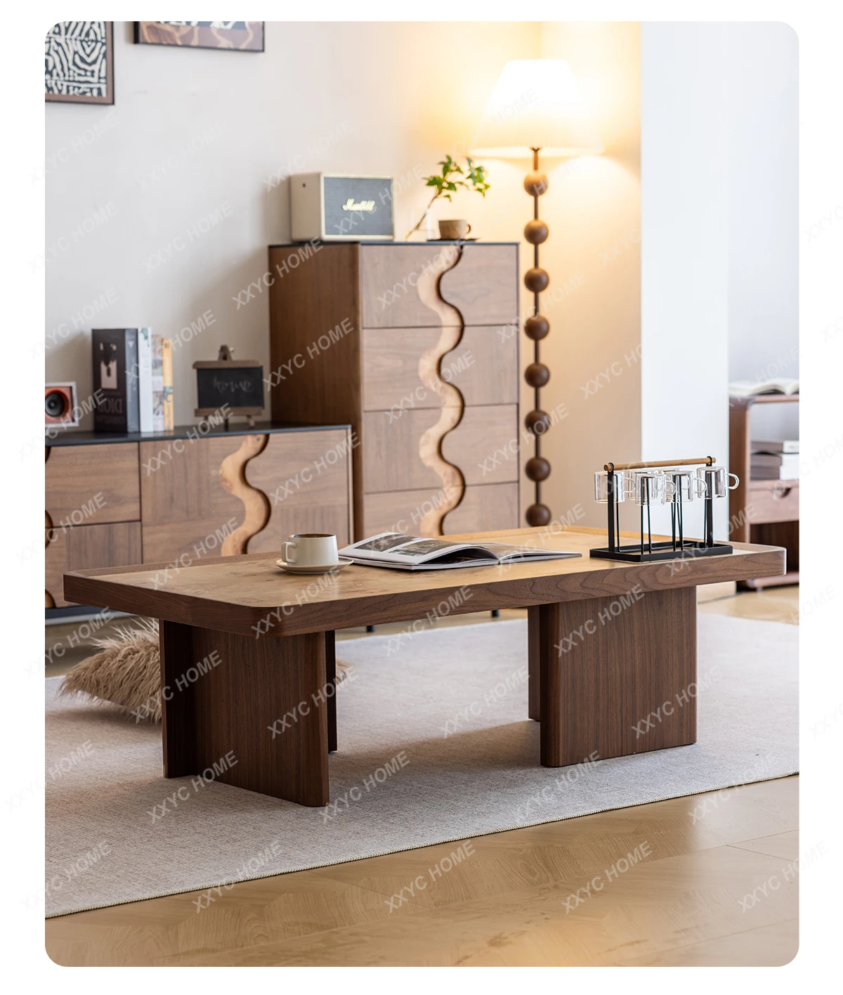 Medium and ancient style small apartment, simple and easy to move small coffee table
Medium and ancient style small apartment, simple and easy to move small coffee table