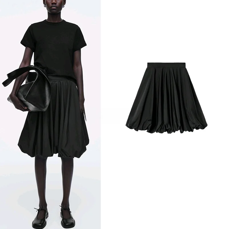 Spring New Arrival Women's Loose Casual Sle Bubble Hem Skirt Commute Friendly High Waist Polyester Knitted A-Line Skirt
Spring New Arrival Women's Loose Casual Sle Bubble Hem Skirt Commute Friendly High Waist Polyester Knitted A-Line Skirt