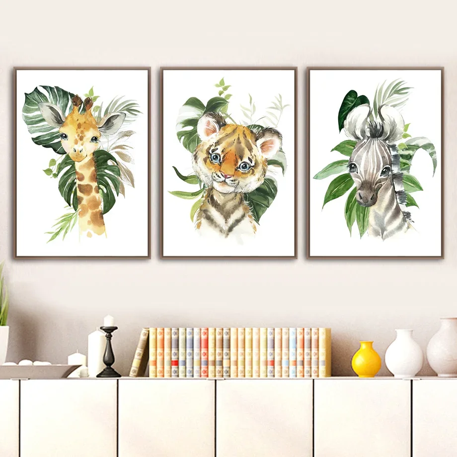 Kids Bedroom Nursery Wall Art Prints Lion Giraffe Elephant Tiger Zebra Green Leaf Canvas Painting Poster Decor Picture Baby Room
Kids Bedroom Nursery Wall Art Prints Lion Giraffe Elephant Tiger Zebra Green Leaf Canvas Painting Poster Decor Picture Baby Room