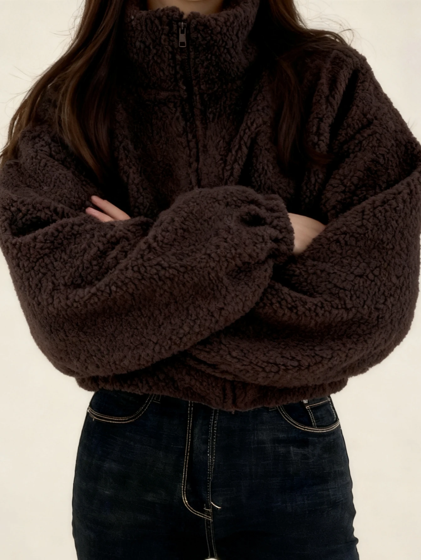 Woman Elegant Zip Up Lamb Wool Short Coats Solid Chic Teddy Jackets Fall Winter Casual Loose Long Sleeve Overcoats Cardigan
Woman Elegant Zip Up Lamb Wool Short Coats Solid Chic Teddy Jackets Fall Winter Casual Loose Long Sleeve Overcoats Cardigan