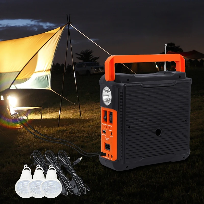 Portable Solar Lighting Power System Solar Panel Generator Kit With Power Bank Speaker Emergency Lighting With 3 LED Bulbs
Portable Solar Lighting Power System Solar Panel Generator Kit With Power Bank Speaker Emergency Lighting With 3 LED Bulbs