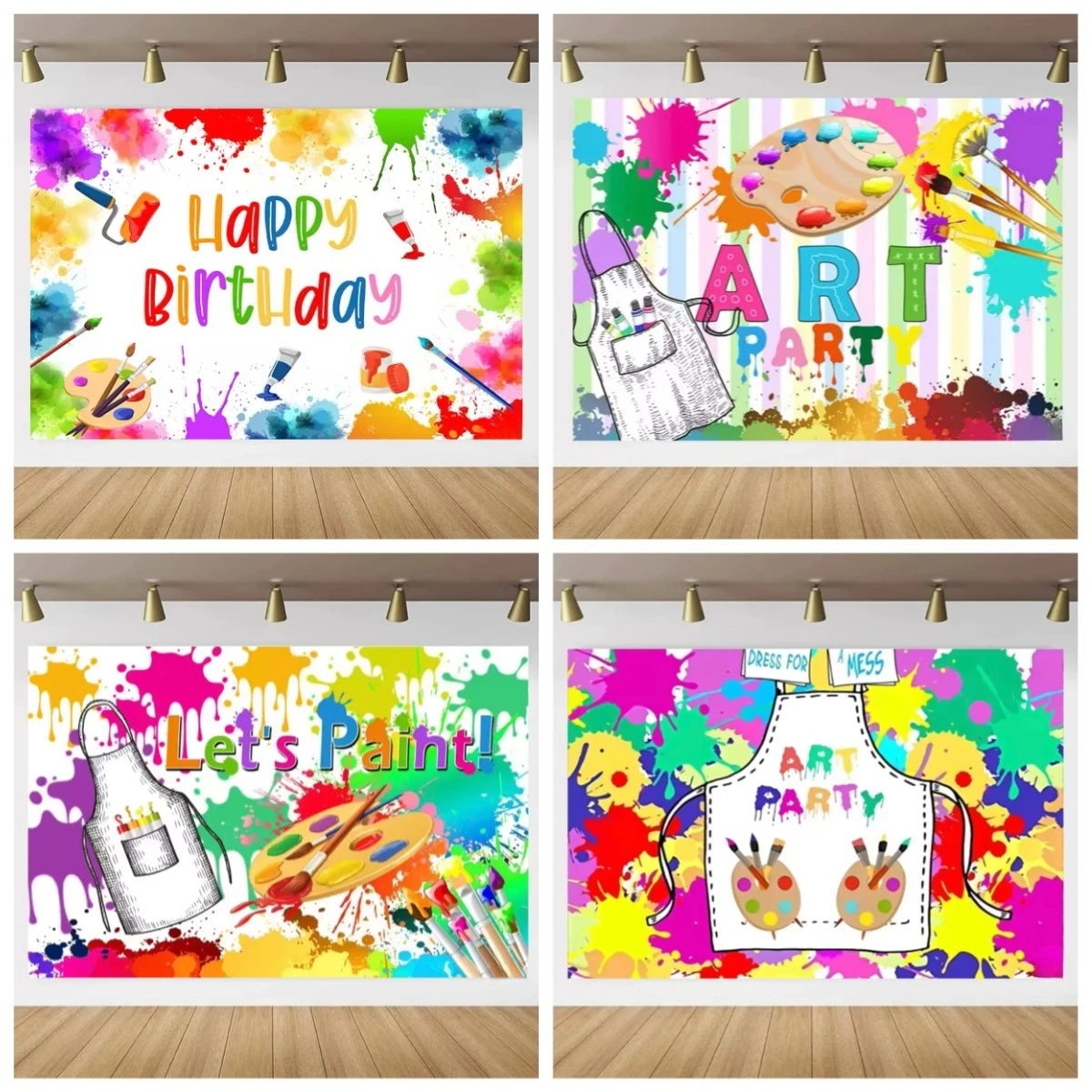 Art splatter graffiti theme background painting birthday party decor colorful board brush background children room banner Poster
Art splatter graffiti theme background painting birthday party decor colorful board brush background children room banner Poster