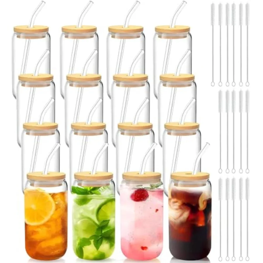 Glass Cups with Lids and Straws Set of 16 16oz Iced Coffee Tumblers for Holiday Parties, Family Gatherings, and Everyday Hostin
Glass Cups with Lids and Straws Set of 16 16oz Iced Coffee Tumblers for Holiday Parties, Family Gatherings, and Everyday Hostin