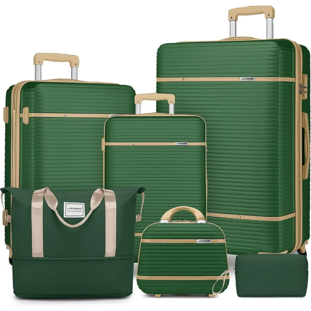 LARVENDER Luggage Sets 6 Piece with Duffel Bag, Expandable(Only 28 & 24") Hardside Luggage with Cosmetic Case 360° Spinner Wheel
LARVENDER Luggage Sets 6 Piece with Duffel Bag, Expandable(Only 28 & 24") Hardside Luggage with Cosmetic Case 360° Spinner Wheel