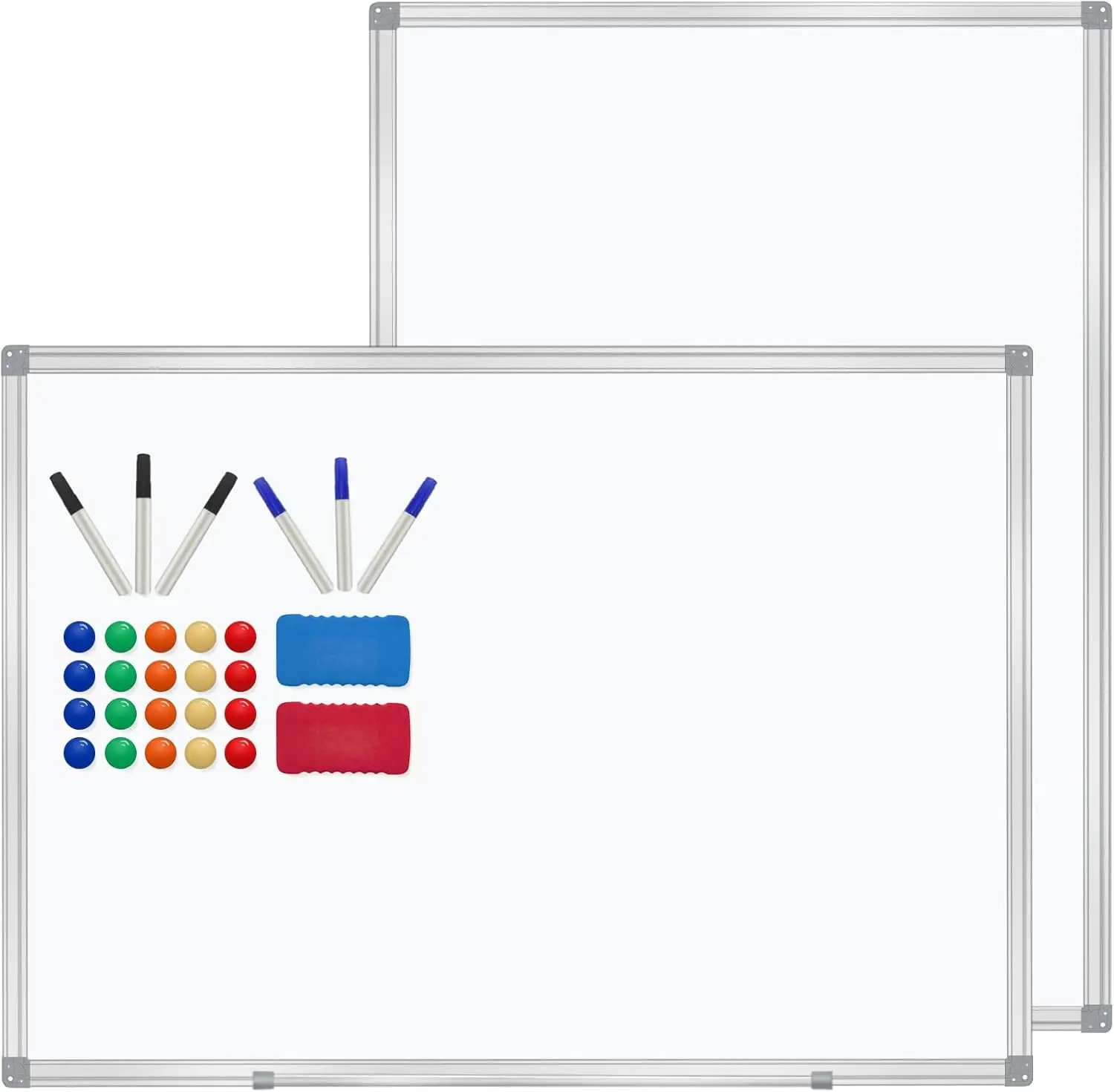 3' x 2' Magnetic Dry Erase Whiteboard Set (2pcs) with Markers, Magnets & Erasers for Office, Classroom & Home
3' x 2' Magnetic Dry Erase Whiteboard Set (2pcs) with Markers, Magnets & Erasers for Office, Classroom & Home