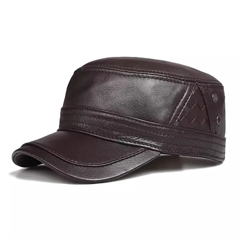 Autumn Winter Sheepskin Warm Military Hats Genuine Leather Cap Flat Caps For Men Personality Versatile Leather Hat Snapback Cap
Autumn Winter Sheepskin Warm Military Hats Genuine Leather Cap Flat Caps For Men Personality Versatile Leather Hat Snapback Cap