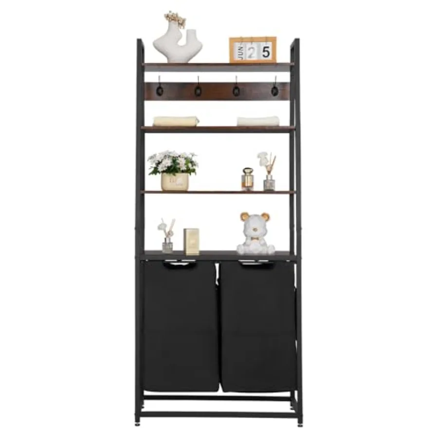 Laundry Sorter Tall Laundry Hamper with Shelves and Hooks 2 Section Freestanding Basket Organizer Storage with 600D Oxford Clot
Laundry Sorter Tall Laundry Hamper with Shelves and Hooks 2 Section Freestanding Basket Organizer Storage with 600D Oxford Clot