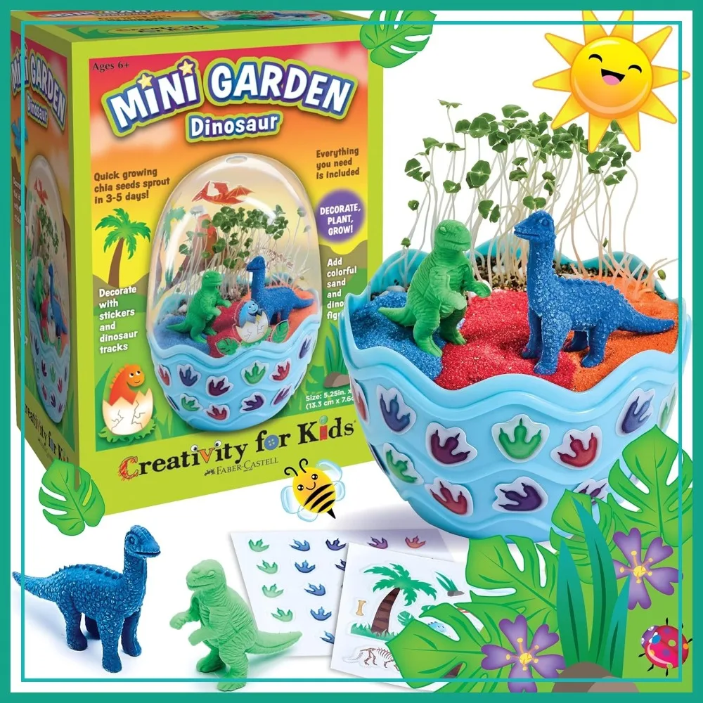 Mini Garden Dinosaur Terrarium Kit - Dinosaur Crafts, Science Toy for Ages 6+
Mini Garden Dinosaur Terrarium Kit - Dinosaur Crafts, Science Toy for Ages 6+