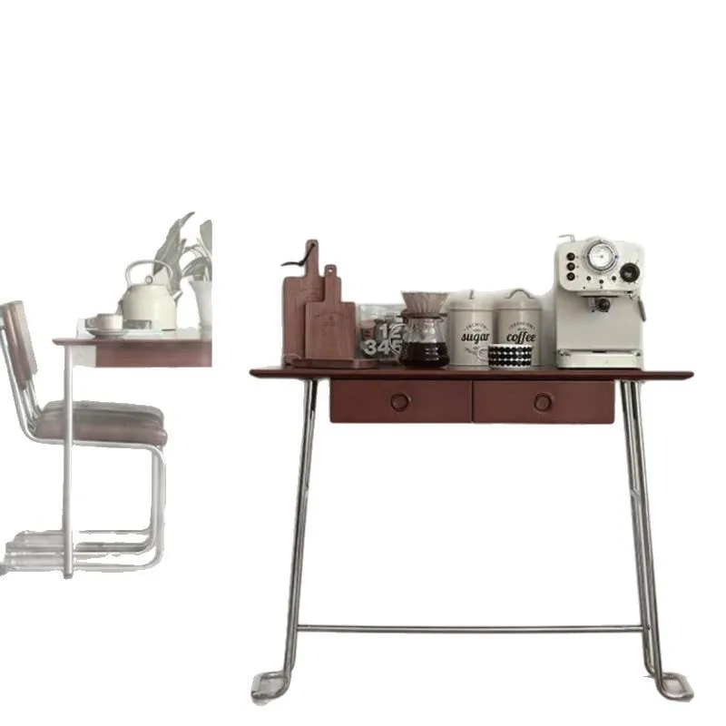 Nordic solid wood antique computer table retro style porch table stainless steel desk worktable makeup table small apartment
Nordic solid wood antique computer table retro style porch table stainless steel desk worktable makeup table small apartment