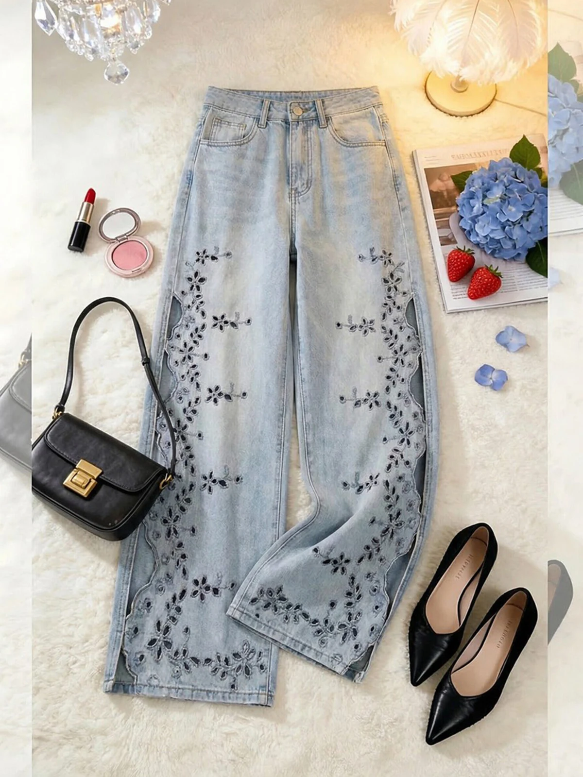 American Style Embroidered Hollow Straight Leg Jeans Women Summer Thin Design Low Waist Loose Wide Leg Eighteen Pants
American Style Embroidered Hollow Straight Leg Jeans Women Summer Thin Design Low Waist Loose Wide Leg Eighteen Pants