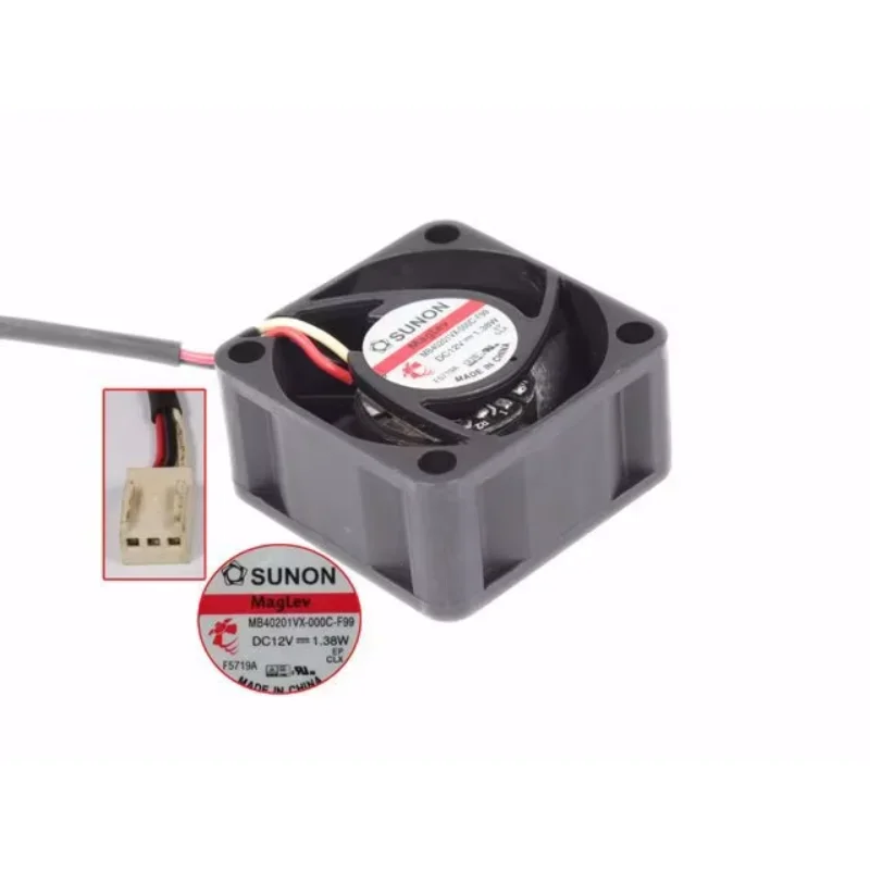 SUNON MB40201VX-000C-F99 DC 12V 1.38W 40x40x20mm 3-Wire Server Cooling Fan
SUNON MB40201VX-000C-F99 DC 12V 1.38W 40x40x20mm 3-Wire Server Cooling Fan