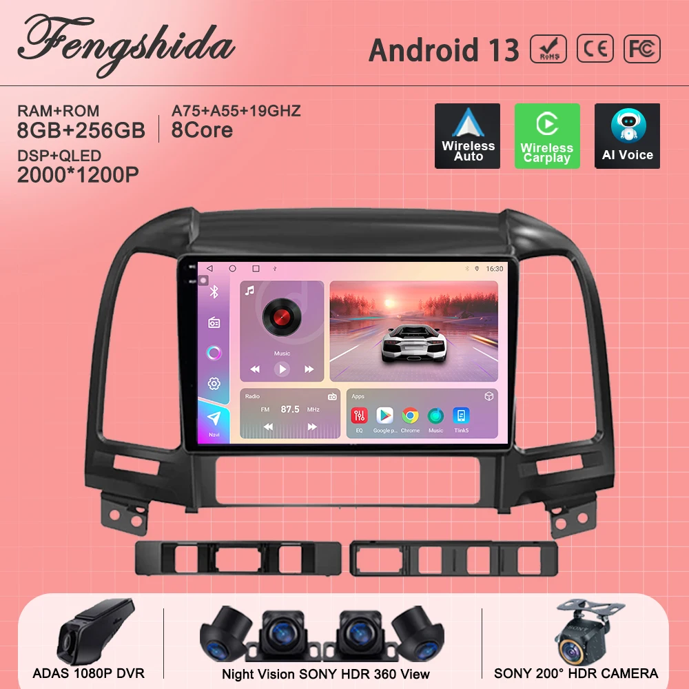 Android 13 For Hyundai Santa Fe 2 2006-2012 Car Radio Multimedia Player Navigation DVD 5G WIFI BT Stereo Car Multimedia Player
Android 13 For Hyundai Santa Fe 2 2006-2012 Car Radio Multimedia Player Navigation DVD 5G WIFI BT Stereo Car Multimedia Player