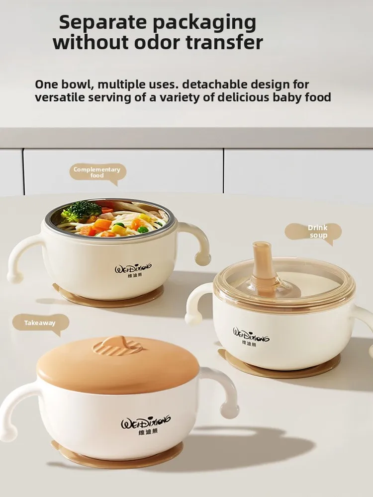 Detachable Stainl Steel Children's Bowl with St for Baby Led Weaning And Soup Feeding round ape Double Ear Bowl
Detachable Stainl Steel Children's Bowl with St for Baby Led Weaning And Soup Feeding round ape Double Ear Bowl