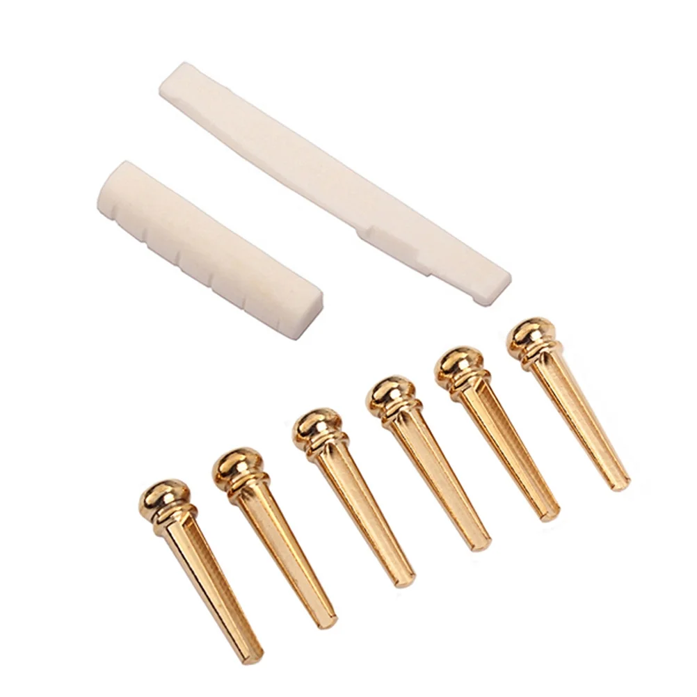 Folk Acoustic Guitar Bovine Bone Nut Saddle Brass Bridge Pins Kit for 6 String Instruments Guitar Bridge Pins Saddle and Nut Kit
Folk Acoustic Guitar Bovine Bone Nut Saddle Brass Bridge Pins Kit for 6 String Instruments Guitar Bridge Pins Saddle and Nut Kit