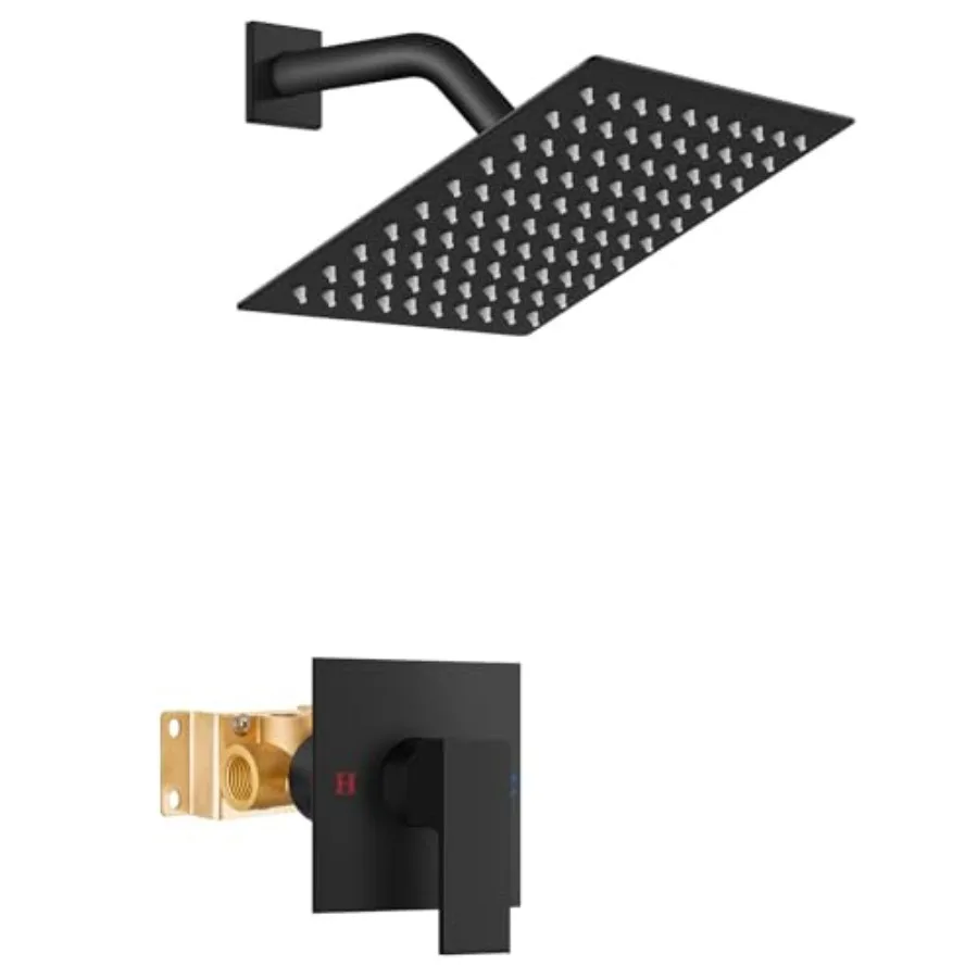 Shower Faucet Set Bathroom Rain Shower System 8 Inch Square Showerhead Single Function 1 Handle Trim Kit with Female Thread Rou
Shower Faucet Set Bathroom Rain Shower System 8 Inch Square Showerhead Single Function 1 Handle Trim Kit with Female Thread Rou