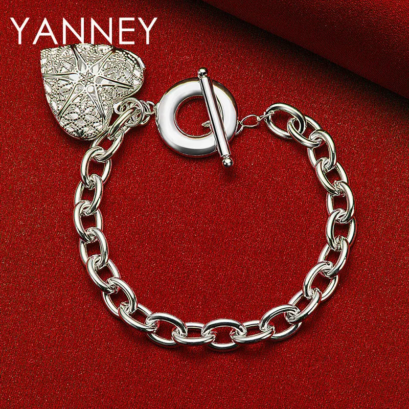 Charm 925 Sterling Silver 8 Inches Fine Heart Photo Frame TO Bracelet For Women Fashion Temperament Jewelry Wedding Party Gift
Charm 925 Sterling Silver 8 Inches Fine Heart Photo Frame TO Bracelet For Women Fashion Temperament Jewelry Wedding Party Gift