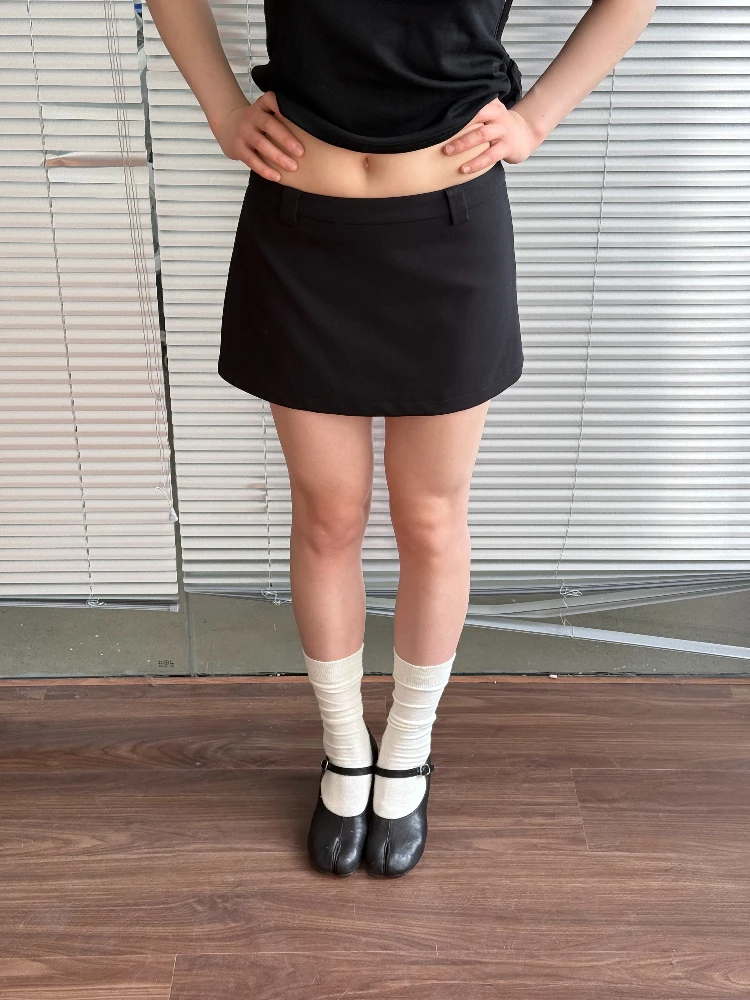 Girlsfood Low Waist Side Slit Ultra Skirt Bla A-Line Commuter Sle ort Skirt Pure Color Polyester Blend Summer 2025
Girlsfood Low Waist Side Slit Ultra Skirt Bla A-Line Commuter Sle ort Skirt Pure Color Polyester Blend Summer 2025