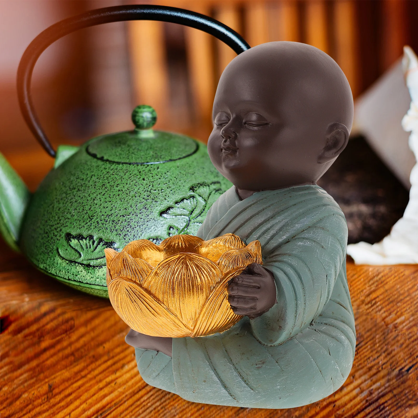 Exquisite Resin Monk Statue Zen Style Decor For Tabletop Meditation Monk Shaped Room Courtyard Desktop Art Craft 
Exquisite Resin Monk Statue Zen Style Decor For Tabletop Meditation Monk Shaped Room Courtyard Desktop Art Craft