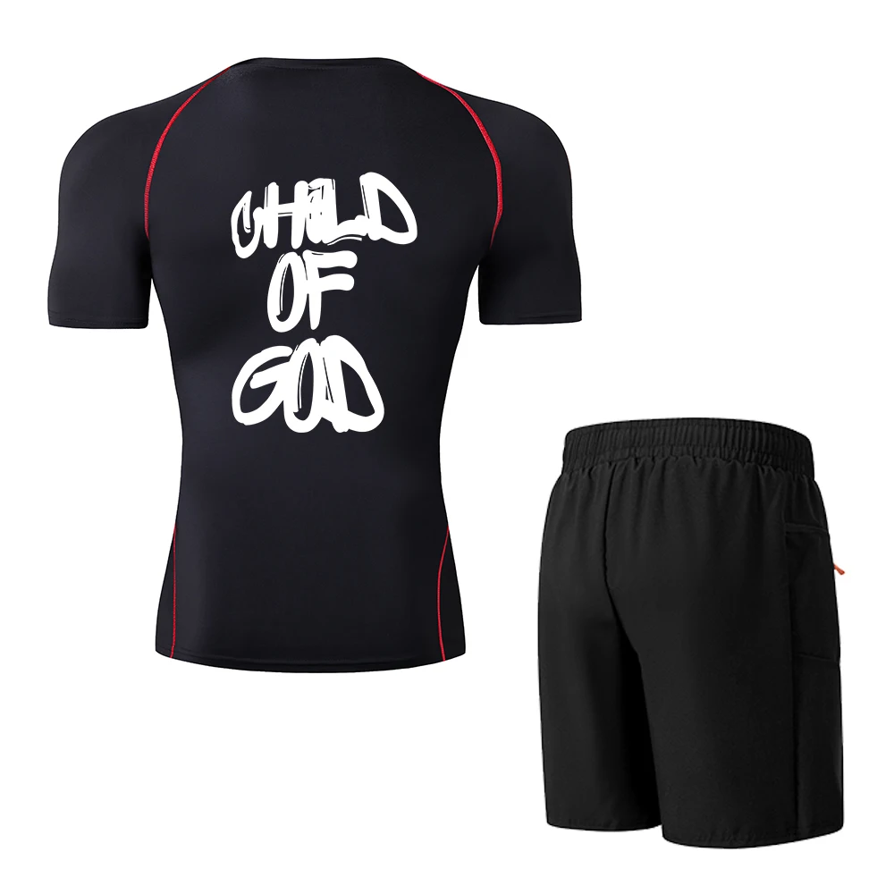 Child Of God Printed Short-Sleeved T-Shirt And Athletic Shorts Set For Men Perfect For Summer Sports And Fitness Activities
Child Of God Printed Short-Sleeved T-Shirt And Athletic Shorts Set For Men Perfect For Summer Sports And Fitness Activities