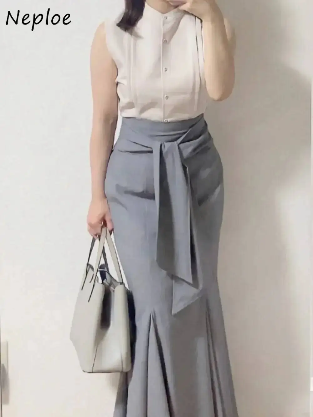 Mermaid High Waist Solid Casual Skirt Mid-Length Lace Up All-Match Falda Japanese Ruched Bodycon Vintage Mujer Faldas
Mermaid High Waist Solid Casual Skirt Mid-Length Lace Up All-Match Falda Japanese Ruched Bodycon Vintage Mujer Faldas