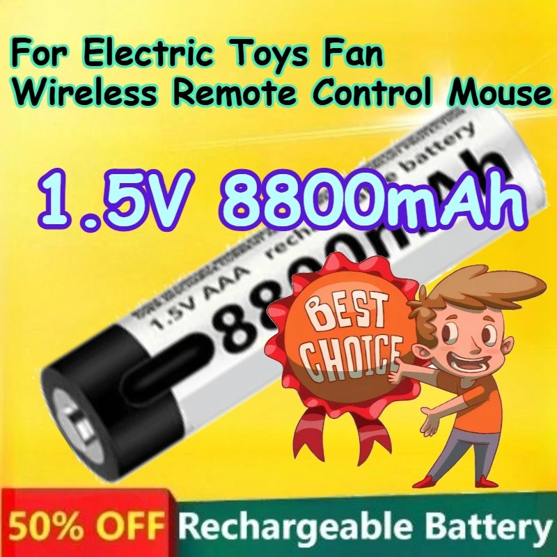 AAA 1.5V 8800mAh Large Capacity Rechargeable Lithium Battery for Electric Toys Wireless Remote Control Mouse Fan Battery
AAA 1.5V 8800mAh Large Capacity Rechargeable Lithium Battery for Electric Toys Wireless Remote Control Mouse Fan Battery