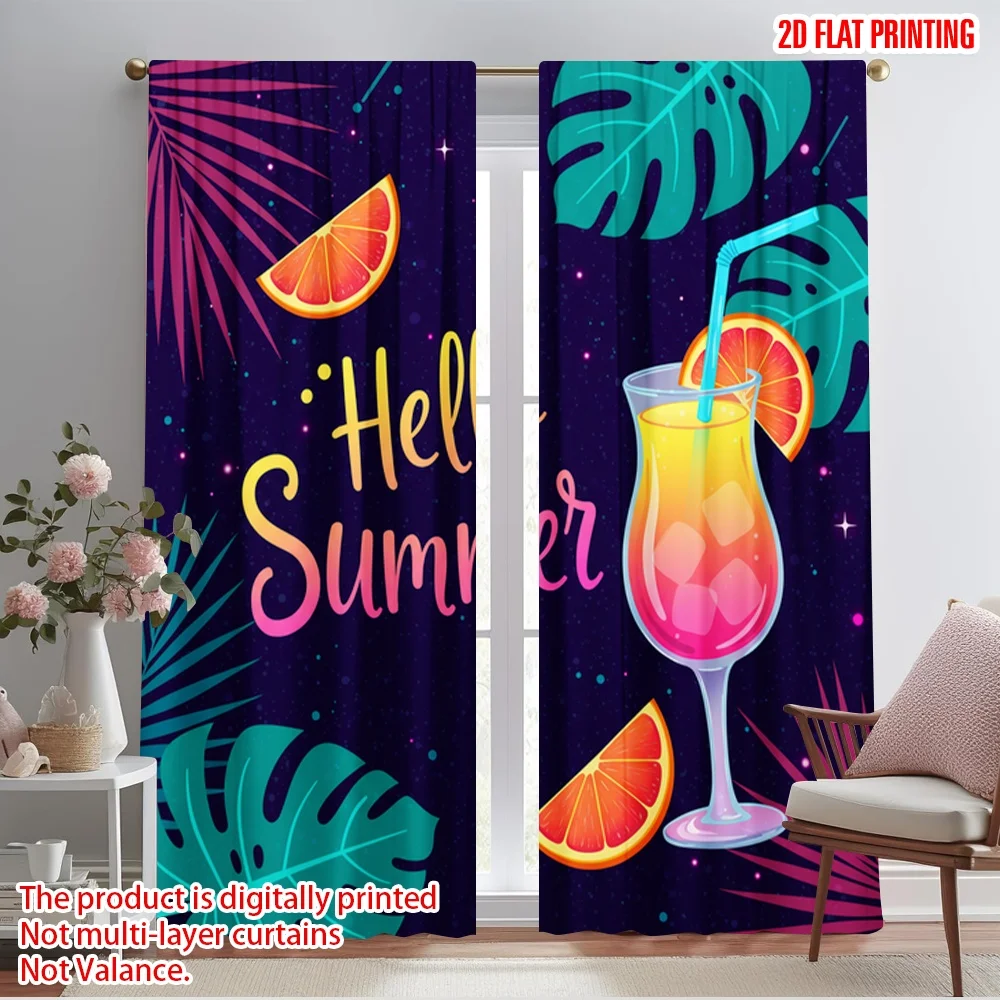 2pcs 2D flat printing Curtain Hello Summer Tropical Drink Polyester Without Electricity Festive Wall Decor Use for Classroom
2pcs 2D flat printing Curtain Hello Summer Tropical Drink Polyester Without Electricity Festive Wall Decor Use for Classroom