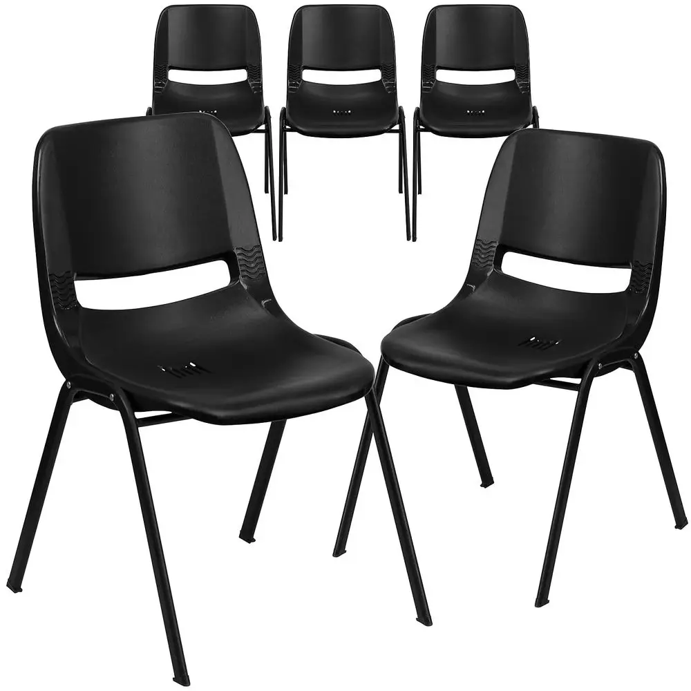 Hercules Series Ergonomic Lightweight Shell School Chairs, Plastic Stacking Chairs, Set of 5, Black
Hercules Series Ergonomic Lightweight Shell School Chairs, Plastic Stacking Chairs, Set of 5, Black